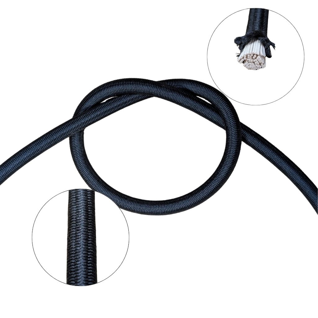 Cordón elástico trenzado 8mm negro